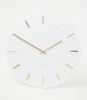 Karlsson Wandklokken Wall clock Charm steel with gold battons Wit online kopen