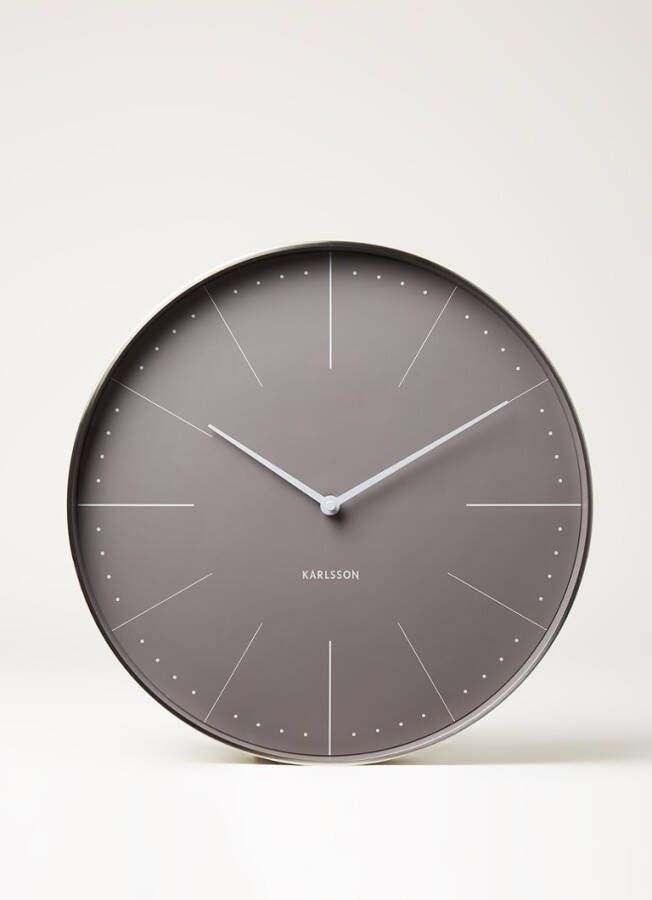Karlsson Wandklokken Wall clock Normann station brushed case Grijs