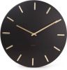 Karlsson Wandklokken Wall clock Charm steel with gold battons Zwart online kopen