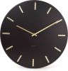 Karlsson Wandklokken Wall clock Charm steel with gold battons Zwart online kopen