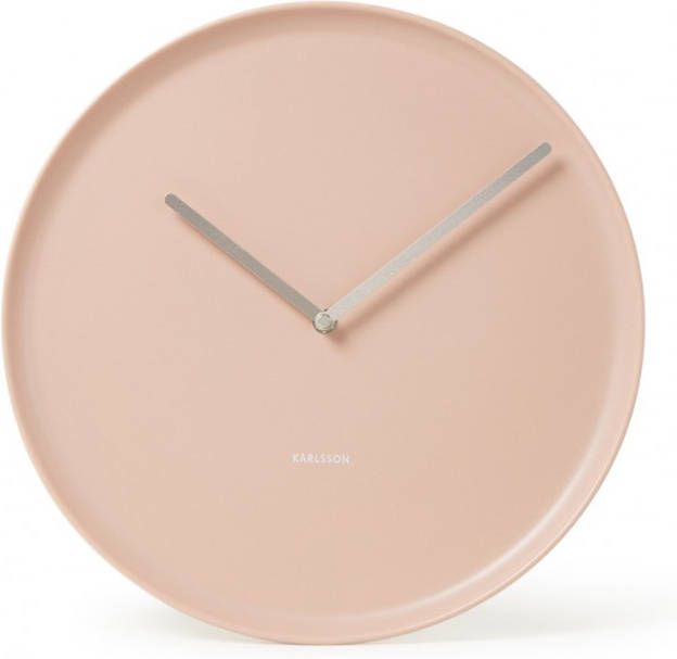 Karlsson Wandklokken Wall clock Plate porcelain Roze online kopen