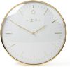 NeXtime Glamour Wandklok Metaal Ø40 x 4,5 cm Goud/Wit online kopen