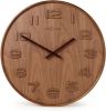 NeXtime  Wandklok Wood Big  Bruin online kopen