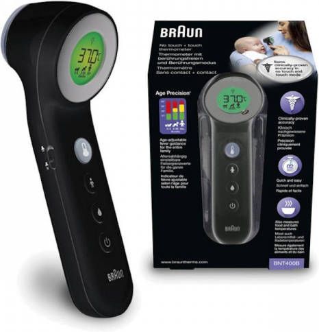 Braun Koortsthermometer No touch + touch Thermometer mit Age Precision®, BNT400 online kopen