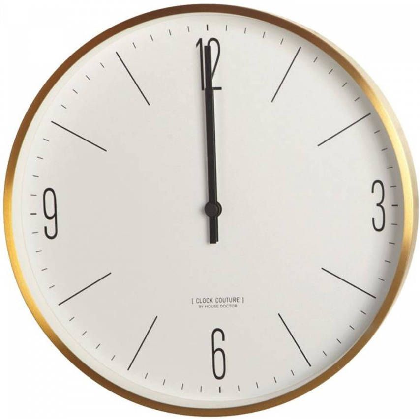 House Doctor Wall Clock Couture Gold/white Dia30cm online kopen