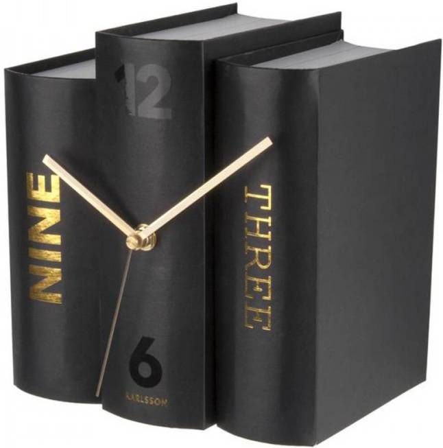 Karlsson Tafelklokken Table Clock Book Paper Zwart online kopen
