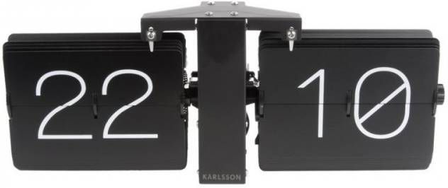 Karlsson Tafelklokken Flip clock No Case matt black stand Zwart online kopen