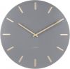 Karlsson Wandklokken Wall clock Charm steel with gold battons Grijs online kopen