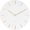 Karlsson Wandklokken Wall clock Charm steel with gold battons Wit online kopen