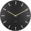 Karlsson Wandklokken Wall clock Charm steel with gold battons Zwart online kopen