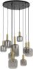 Light & Living Hanglamp 'Lekar' 9 Lamps, kleur Antiek Brons/Smoke online kopen