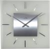 NeXtime Wandklok 40 X 40 Cm, Melkglas, &apos, Stripe Square&apos, Radio Controlled online kopen