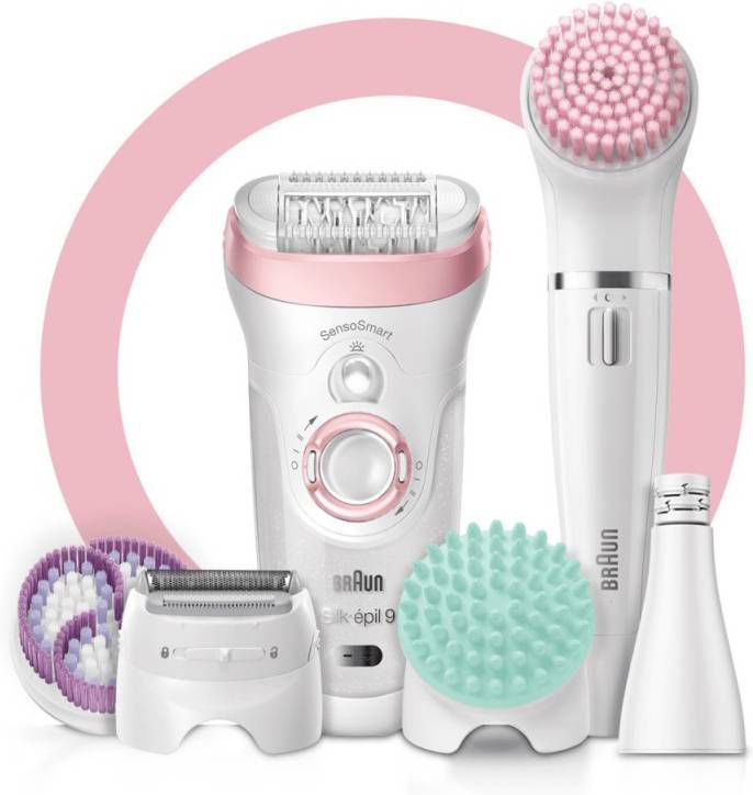 Braun Epilator Deluxe Beauty Set 9 995 Deluxe 9 in 1 draadloze wet&dry ontharing voor gezicht en lichaam -