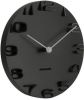 Karlsson Wandklokken Wall clock On The Edge w. chrome hands Zwart online kopen