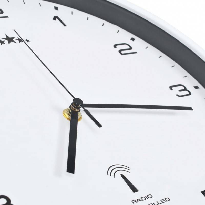 VidaXL Wandklok met quartz uurwerk radiogestuurd 31 cm wit online kopen