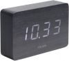 Karlsson Wekkers Alarm clock Square veneer, white LED Zwart online kopen