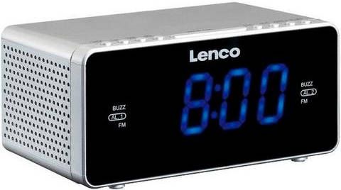 Lenco CR 520SI Wekkerradio met USB ingang Dubbel alarm Zilver online kopen