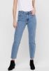 ONLY cropped high waist straight fit jeans ONLEMILY blue light denim online kopen