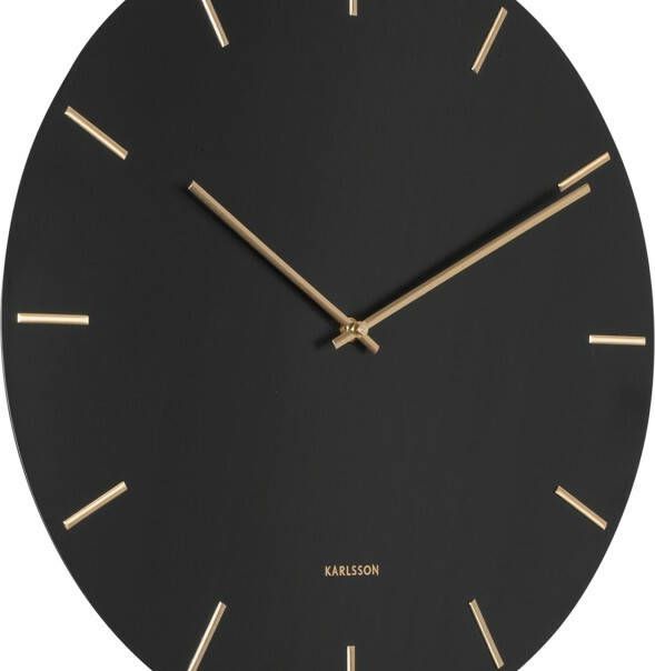 Karlsson Wandklokken Wall clock Impressive pendulum Zwart online kopen