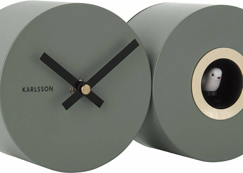 Karlsson Wandklokken Wall Clock Duo Cuckoo Groen online kopen