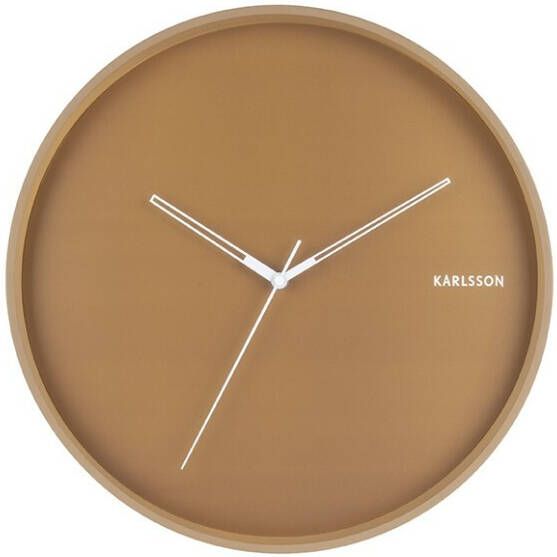 Karlsson Wandklokken Wall clock Hue metal Bruin online kopen