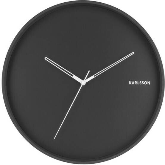 Karlsson Wandklokken Wall clock Hue metal Zwart online kopen