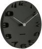 Karlsson Wandklokken Wall clock On The Edge w. chrome hands Zwart online kopen