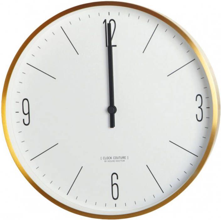 House Doctor Wall Clock Couture Gold/white Dia30cm online kopen