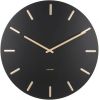 Karlsson Wandklokken Wall clock Charm steel with gold battons Zwart online kopen