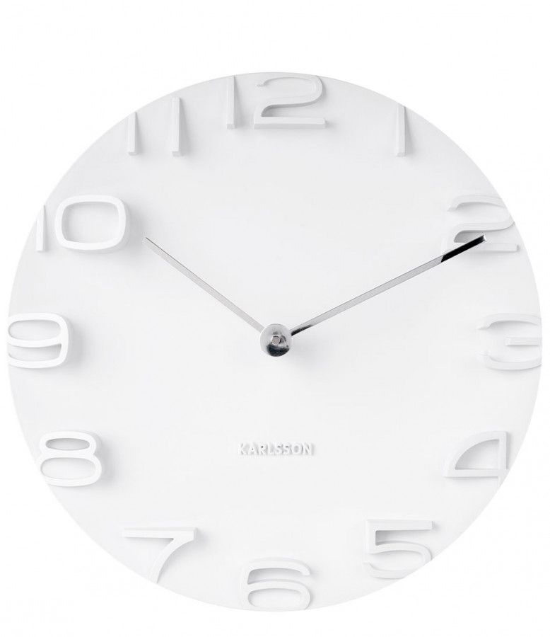 Karlsson Wandklokken Wall clock On The Edge w. chrome hands Wit