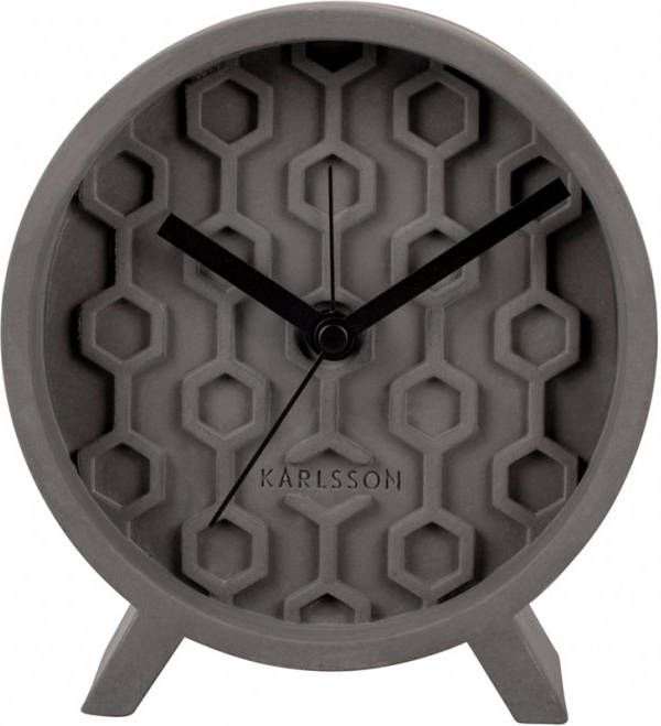 Karlsson Wekkers Alarm clock Honeycomb concrete Grijs online kopen