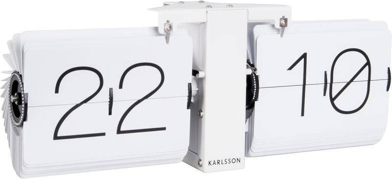 Karlsson Tafelklokken Flip clock No Case matt white stand Wit online kopen