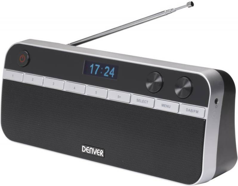 Denver DAB+ Radio met FM en Alarm, Zwart 31 x 70 x 125 mm