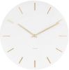 Karlsson Wandklokken Wall clock Charm steel with gold battons Wit online kopen