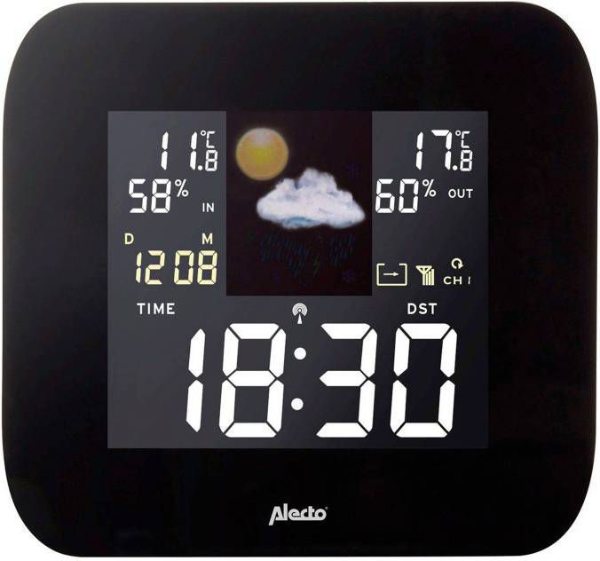 Alecto Draadloos weerstation met buitensensor zwart WS 1850 online kopen