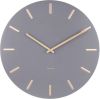 Karlsson Wandklokken Wall clock Charm steel with gold battons Grijs online kopen