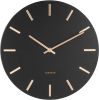 Light & Living Karlsson Wall clock Charm steel black w.gold battons small online kopen