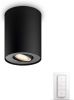 Philips Hue Pillar opbouwspot White Ambiance 1-lichts Zwart + dimmer online kopen
