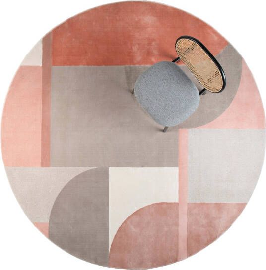 Zuiver Vloerkleed Hilton rond grijs/roze 240 cm online kopen