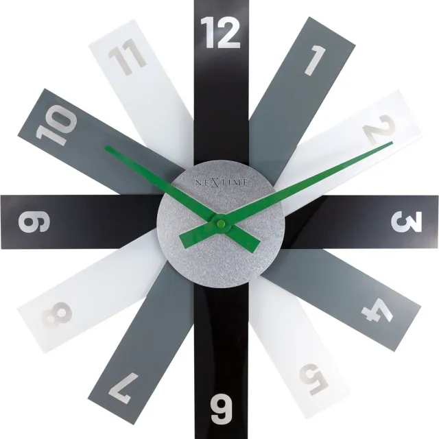 NeXtime Plexi – Design Wandklok – 40 cm – Acryl – Zwart – Stil
