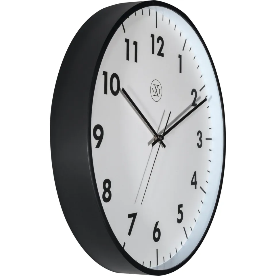 Nextime Wandklok - 40 cm - Kunststof - 'NEW' wit, foto 2