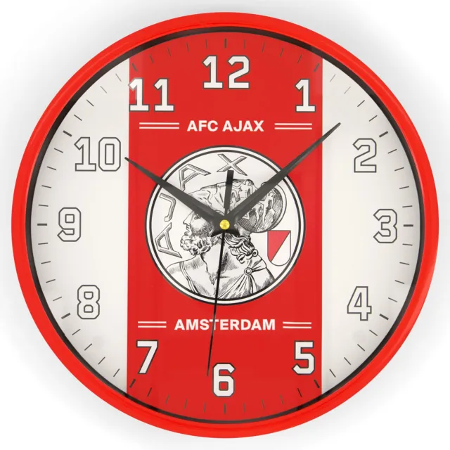 Ajax wandklok wit rood wit rood/wit