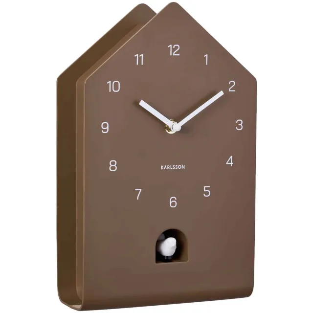 Karlsson Wandklok Fino Cuckoo - Mokka - 9.3x17.2x28.5cm - Wandklok Modern Bruin