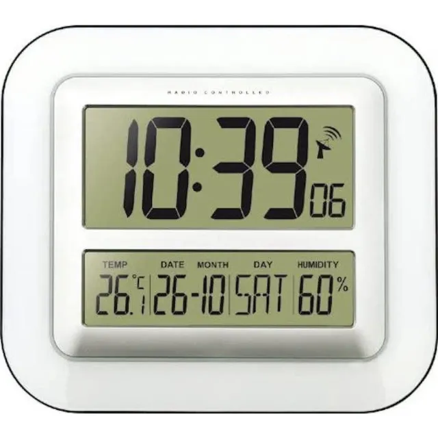 Technoline Radio gestuurde klok -Wekkerfunctie - Technoline WS 8006 White