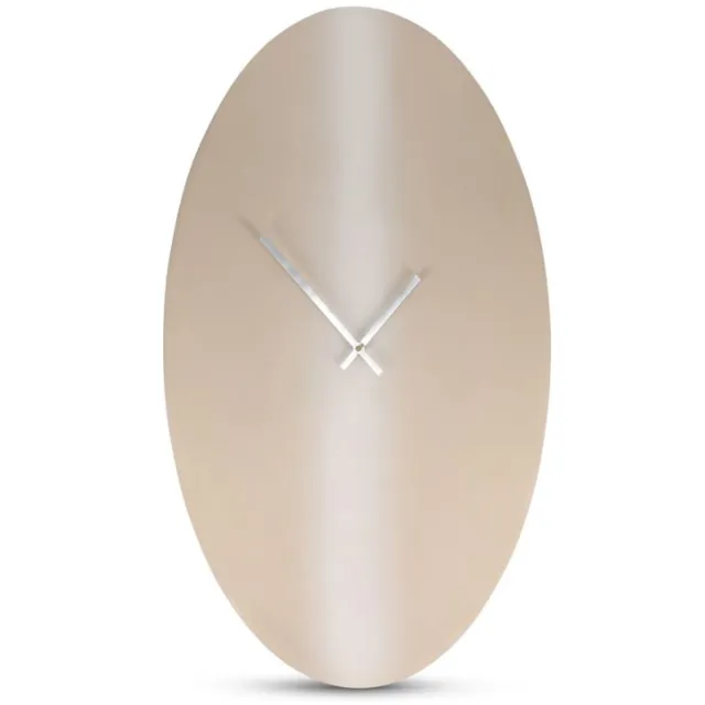 Fameilleur wandklok 27xH46cm beige/wit gradient Zone - metalen moderne decoratieve klok, voor woonkamer, keuken en kantoor, woondecoratie voor modern interieur, mooi als cadeau