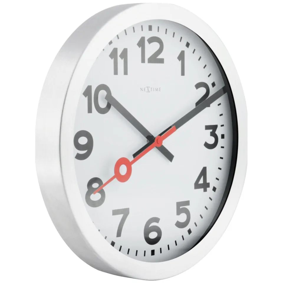 Nextime Wandklok/Tafelklok - Aluminium - 'Stationsnummers', foto 2