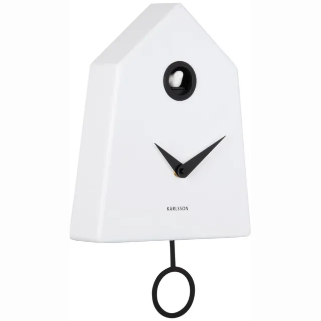 Karlsson Wandklok Grafico Cuckoo - Wit - 7.4x21.5x35.5cm - Wandklok Modern