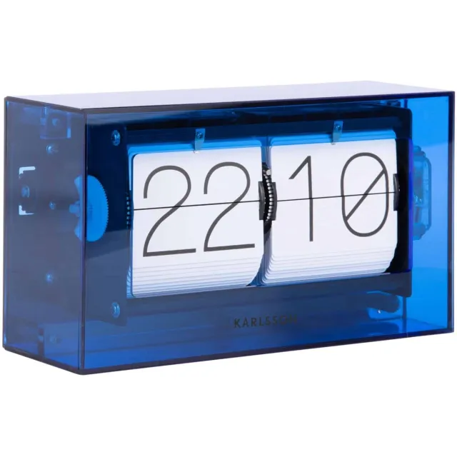 Karlsson Tafelklok Boxed Flip - Donkerblauw - 20.7x20.7x11.7cm - Modern