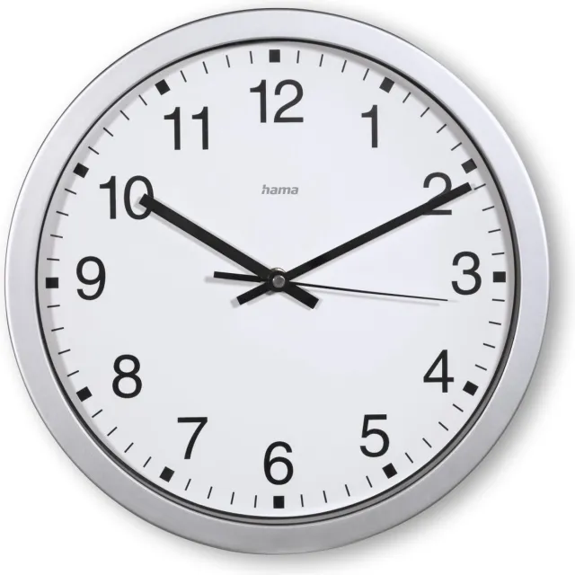 Hama wandklok- Mallorca - Zilver Zilver, Wit