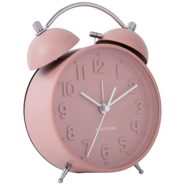 Karlsson Wekker Iconic - Roze - Ø11 cm - Modern - Wekker voor slaapkamer - Wekkers